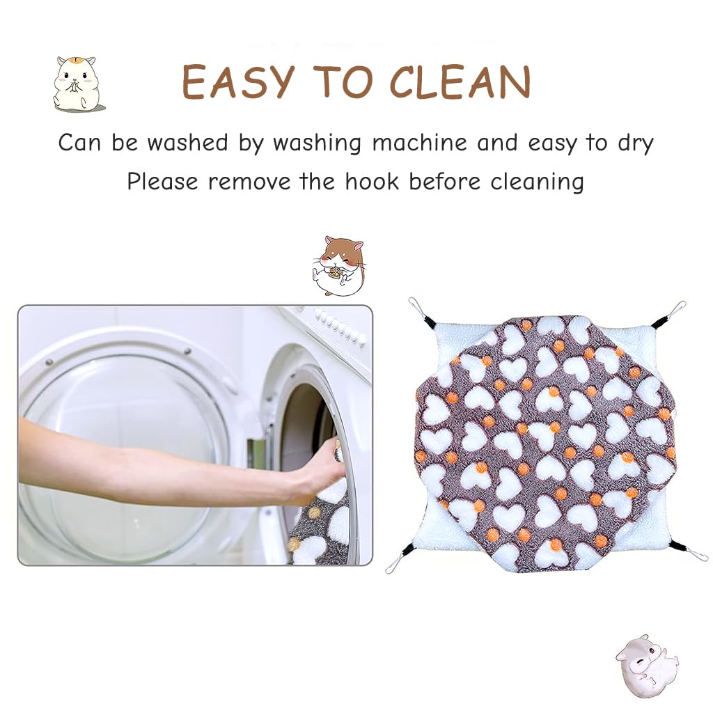 Qpets Winter Hammock Bed for Small Animals with Plush Material | 3PCS Multicolor Set