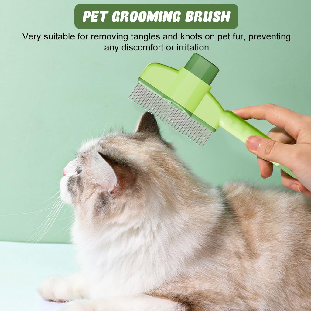 Qpets® Dog Grooming Brush Steel Slicker Brush Dog Hair Brush Dog Comb Cat Hair Brush Self Cleaning Slicker Brush Remove Mat Shedding and Grooming Brush for Pet Hair Brush for Pet