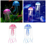 Qpets Realistic Silicone Jellyfish Aquarium Decorations for Fish Tanks featuring Floating Fluorescent Effect | Safe for Freshwater and Saltwater