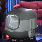 Qpets Cat Litter Box for Large Cats with 180 Degree Flip Lid and UV Sterilization Light | 40×56×40 cm Enclosed Design