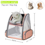 Breathable Design Cat Bag Carrier Backpack for Hot Weather, Expandable Cat Dogs Cage, Cat Bag, Backpack Design Pet Travel Carrier Pet Case for Small Pets (Pink, NOT Expandable)