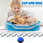 Qpets Interactive Dog Toys for Communication with 30 Second Voice Recording Buttons 2PCS Blue