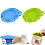 2Pcs Pet Can Lid Cover, 3 In 1 Silicone Pet Food Can Lid for Food Storage, Soft Easy to Clean and Fresh-Keeping Lid for Cat Dog Food Can Lid Can Cover for 3/5.5/12 Oz, Blue & Green