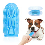 Qpets Dog Toothbrush for Dental Care featuring 4 Bristle Types and Soft Silicone Finger Sleeve