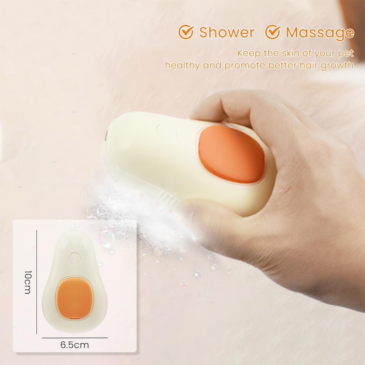 Qpets Cat Comb for Easy Pet Grooming with 84 Soft Bristles and Rotatable Handle | USB Rechargeable