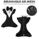 Qpets Dog Tuxedo Harness Set with 1.5m Leash featuring 360° Swivel Buckle | Dacron Fabric