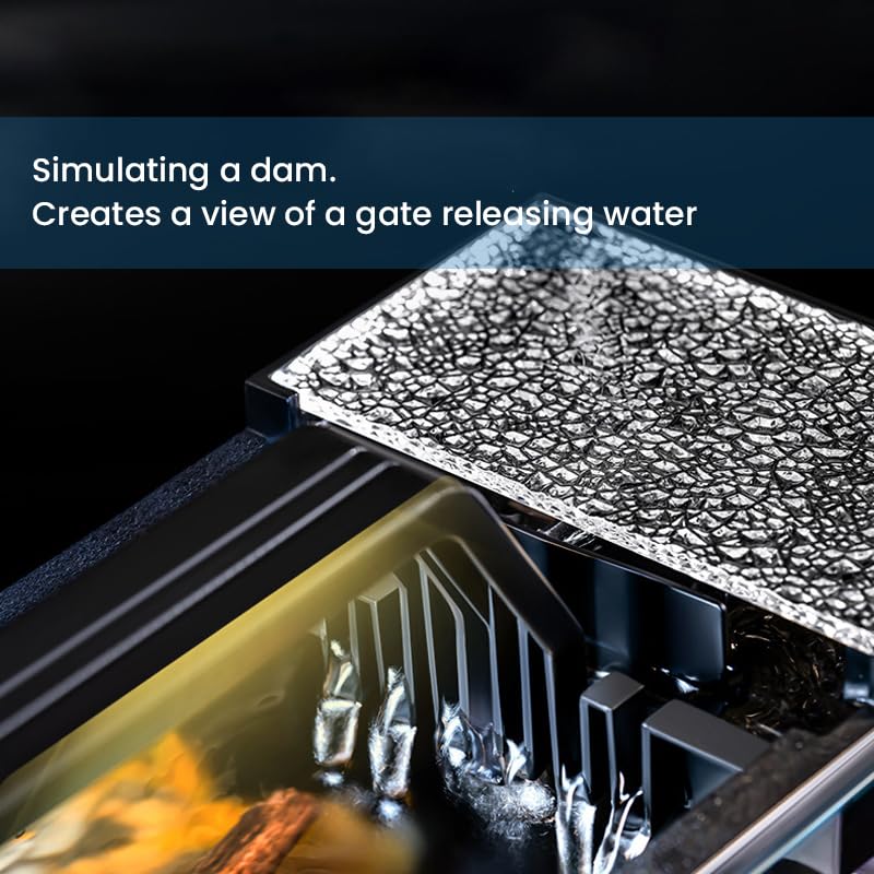 Qpets Small Desk Fish Tank for Home or Office with LED Light Air Pump and Thermometer