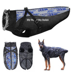 Qpets Dog Coat for Large Dogs with Dual D Ring Leash Attachment and Plush Collar | Waterproof Oxford Warm Jacket 58 cm Neck