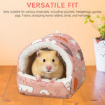 Qpets Small Pet Winter Plush Hiding House for Birds and Hamsters 19x18cm with 2 Metal Chains