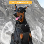Qpets Adjustable Dog Harness for Walking with No Pull Design & Seat Belt Buckle | Reflective PU Mesh Vest L 18.1–24.8 in