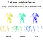 Qpets Jellyfish Ornament for Aquarium Fish Tank featuring 9PCS Floating Silicone Decor