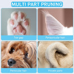 Qpets Dog Paws Hair Trimmer with LED Light for Small Areas and 16CM Design | Rechargeable Quiet Grooming Tool