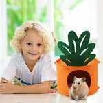 Qpets Hamster House for Small Pets with Washable Detachable Felt Design 17x13.5cm | Cozy Hideout