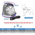 Dog Harness for Large Dogs, Adjustable Dog Belt with Safety Reflective Strip, Breathable Mesh Fabric Cat Belt, Dog Vest Harness with Leash (Suitable for 4-6 kg)