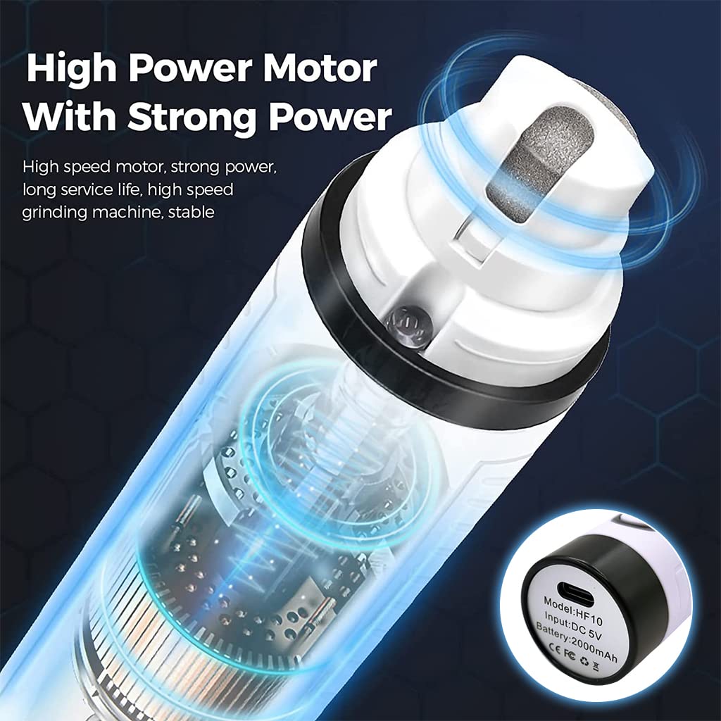 Qpets Electric Nail Trimmer for Pets with Dual LED Light and Adjustable Speed | USB Rechargeable 2000mAh Grinder