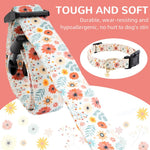 Qpets Floral Dog Collar for Small to Medium Dogs featuring Daisy Pendant Charm and Metal D Ring | Adjustable 32–50cm Soft Fabric
