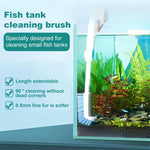 Qpets Aquarium Algae Scraper for Fish Tank Cleaning with Curved Head & Nylon Bristles | Telescopic Handle