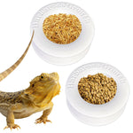 Qpets Reptile Feeding Bowl for Terrarium Feeding with Escape‑Proof Cap 6.7 cm Diameter | PP Material for Leopard Gecko and Bearded Dragon