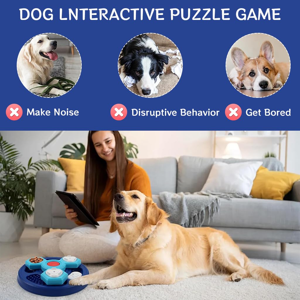 Qpets Dog Toys for Training and Feeding with Interactive Puzzle Feeder | Engages All Dog Sizes