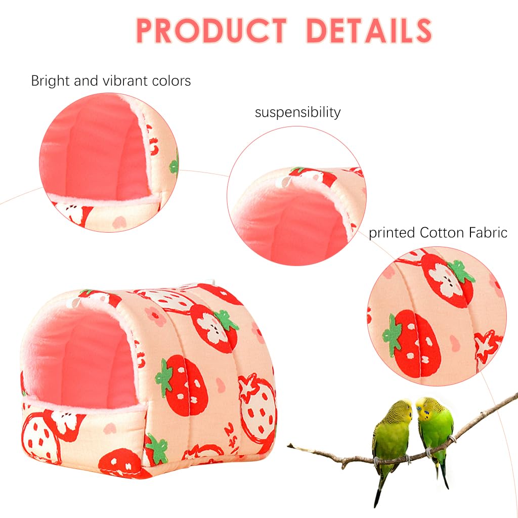 Qpets Hamster House for Small Pets with 3D Support Structure and Plush Fleece Lining 19x18x14cm