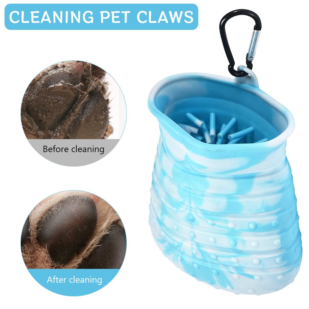 Qpets Pet Feet Cleaning Cup for Dogs and Cats with Dense Silicone Bristles | Quick-Dry Design