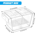 Qpets Aquarium Fish Breeding Box for Fry and Isolation with 6 Suction Cups Acrylic 20.5x9.5x9.9cm