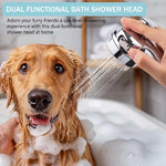 Qpets Pet Shower Head Attachment for Dogs and Cats with Dual Function Brush | Soft Silicone and ABS for Easy Grooming