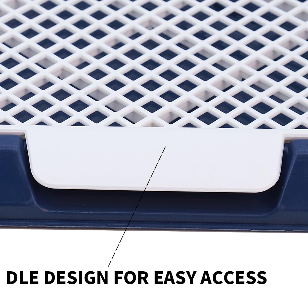 Qpets Indoor Dog Potty Training Tray 65x50cm with Removable Mesh Grate for Small Dogs | Easy Clean Reusable Toilet 2 PCS