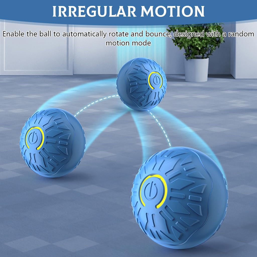 Qpets Small Dog Ball for Indoor and Outdoor Play featuring Cool Lighting and USB Charge | Non Toxic Rubber Chew Toy