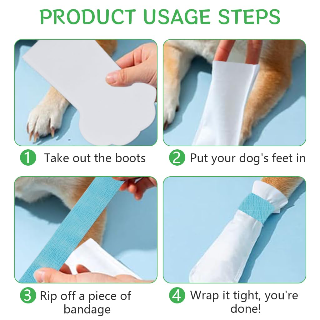 Qpets Pet Walking Shoes 40PCS for Outdoor Use with Dual Fastening Tape and Water Resistant Lining for Medium and Large Dogs