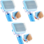 Qpets Slicker Dog Comb for Grooming and Massaging with 7.48 in Head Blue 3PCS | For Dogs and Cats