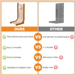 Qpets Cat Scratch Post for Furniture Protection with L Shaped Wooden Frame 30x33x60cm | Felt Surface and Plush Teasing Ball