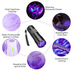 Qpets UV Light Torch for Pet Stain and Leak Detection with 12 LEDs and Aluminum Alloy Body