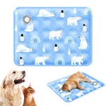 Qpets® Pet Cooling Mat for Dogs & Cats, Self-Cooling Gel Mat Pet Cooling Pad for Hot Summer, Portable & Washable Heat Relief Pad (for up to 35kg with a Body Length of 90cm)