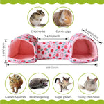 Qpets Hamster House for Play and Rest with Central Tunnel 51x17x19cm Soft Cotton Hideout