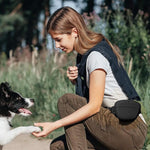 Qpets Dog Treat Pouch for Outdoor Training with Magnetic Closure and Waterproof Silicone | Removable Waist Belt