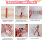 Qpets No Pull Dog Harness and Leash Set with Dual D Rings and 1.2m Tangle Free Swivel Clasp for Medium Dogs