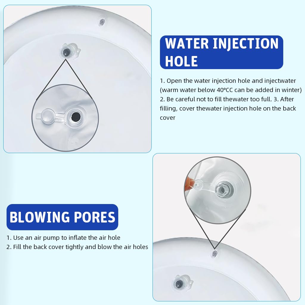 Qpets Inflatable Pet Cooling Water Pad for Dogs and Cats with Manual Air Pump 25.5 in | Non-Toxic PVC Cartoon Mat