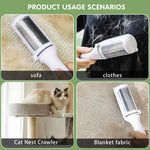 Qpets Dog Grooming Brush for Shedding and Mat Removal with Cleaning Roller and Ergonomic Handle