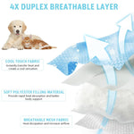 Qpets Silicone Small Dog Mat for Summer Cooling with Mesh Airflow 100x75 cm Blue | Washable