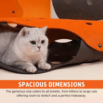 Qpets Felt Cat Tunnel Set for Play and Hide 90x22 cm with Porous Dual Color Design | Kittens and Large Cats