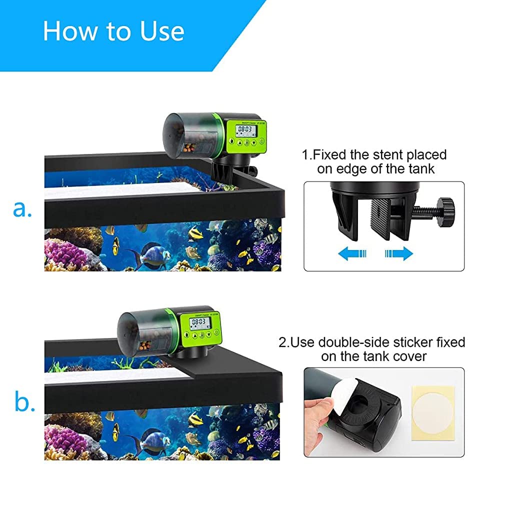 USB Charger 3 Way Automatic Fish Feeder Timer Turtle Food Fish Tank Accessories Aquarium Auto Feeder Fish for Marine Aquariums Pond (Updated Fish Feeder)