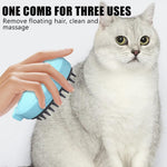 Qpets Cat Comb for Cats and Dogs with Steam Massage and Shampoo Infuser | 2 Pack Grooming Brush