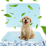 Qpets Dog Cooling Mat for Summer Heat Relief with 3D Honeycomb Texture 70x50 cm Blue | Easy Clean Design
