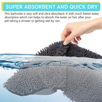Qpets Dog Bath Towel for Quick Drying Pets with Pockets featuring Microfiber Chenille 80×35cm