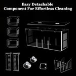 Qpets Aquarium Fish Breeding Box for Fry and Isolation with Double Layer Design 17.5x9x11cm | Clear Acrylic Floating Hatchery