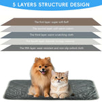 Qpets Thermal Pet Heating Pad for Winter Warmth with Anti Slip Bottom and Reversible Fleece 58x88cm