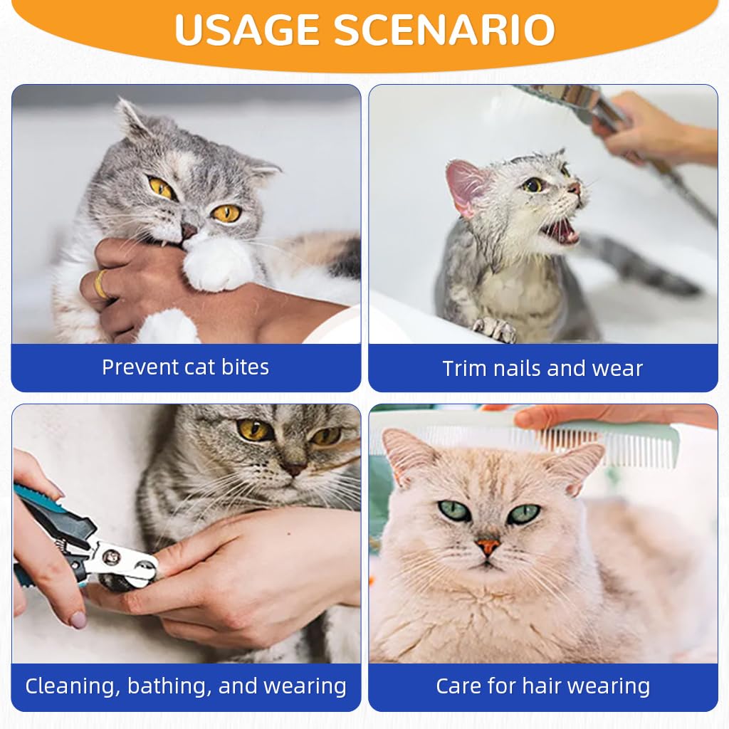 Qpets Cat Muzzle for Grooming and Bathing with Adjustable Drawstring and Mesh | Clear TPU Face Cover for Cats 1–4KG