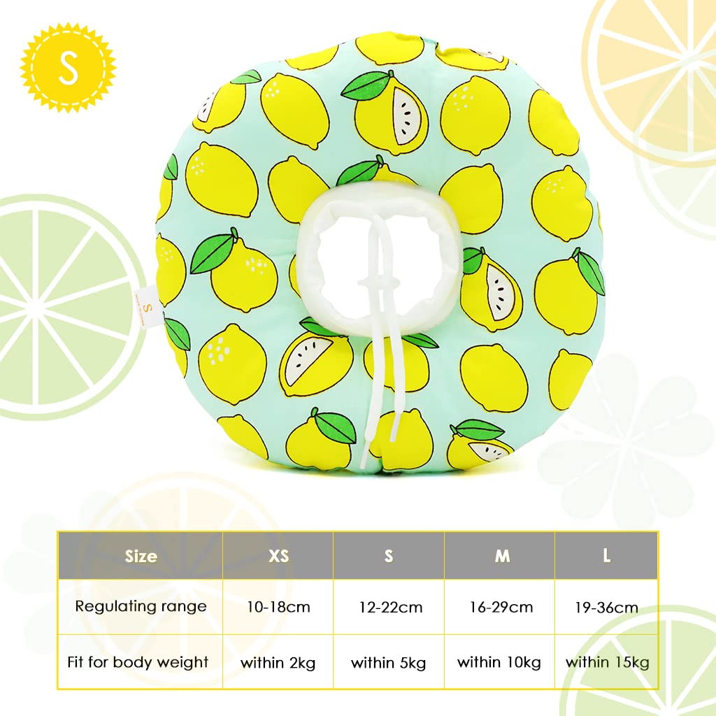 Qpets Cat Cone Collar for Post Surgery Recovery with 20–32cm Adjustable Drawstring and Waterproof Polyester Fabric