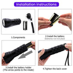 Qpets® 21 LEDs UV Light Torch 395nm Flashlight Purple Detector for Pet Stains Excrement Detection Bed Bug on Carpet Rugs 2PCS